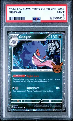 2024 POKEMON TRICK OR TRADE #057 GENGAR PSA 9 - Image 1