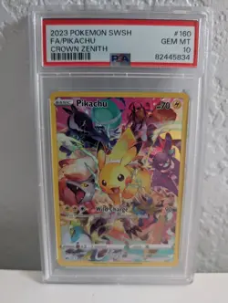 Pokemon Pikachu 160/159 Full Art Secret Rare Crown Zenith 2023 PSA 10 GEM MINT - Image 1