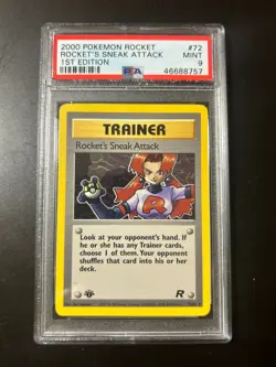 PSA 9 2000 Pokemon Team Rocket Rocket's Sneak Attack 1st Edition Non-Holo #72 - Image 1