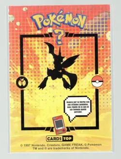 SCYTHER #123 - Card Tops Pokedex Database - Pokemon *GOLD HOLO FOIL DESIGN* - Image 2