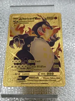 Pokemon Charizard VMAX Gigantamax Gold Foil Fan Art Card SV107/SV122 NM/M - Image 1