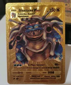 Blastoise vmax gold foil fan art pokemon card - Image 1