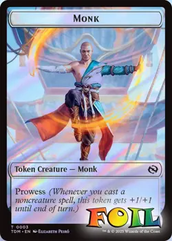 Copy&Monk 2Sided Token 1&3 MTG Tarkir: Dragonstorm Token NP Foil - Image 2