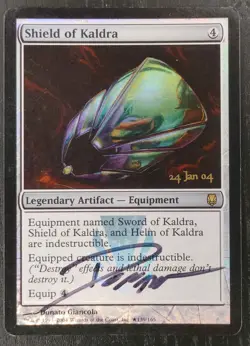 Signed Foil Shield Of Kaldra - Mirrodin Prerelease - Image 1