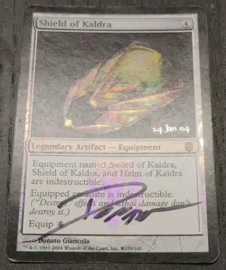 Signed Foil Shield Of Kaldra - Mirrodin Prerelease - Image 2