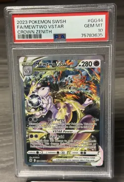 Pokemon Mewtwo VSTAR TCG Crown Zenith: Galarian Gallery GG44/GG70 PSA 10 - Image 1