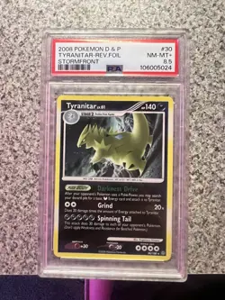 Pokemon TCG 2008 Pokemon D & P Tyranitar-Rev Foil Storm Front PSA 8.5 - Image 1