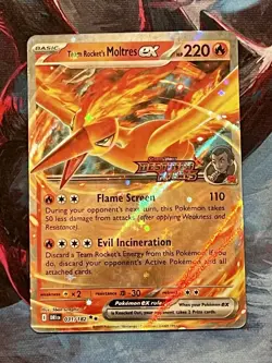 Pokemon TCG Team Rockets Moltres EX Destined Rivals 031/182 Stamped UPC Promo - Image 1
