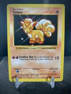 1999 Pokemon TCG Vulpix Base Set 68/102 Regular Shadowless - Image 1