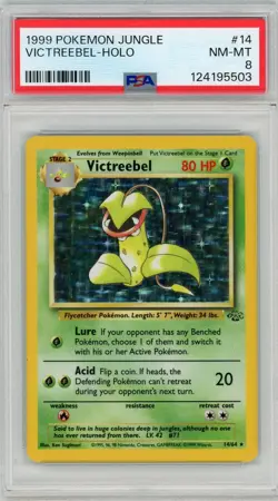 1999 Pokemon Jungle Unlimited 14/64 Victreebel Holo Rare PSA 8 NM - Image 1