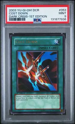 2003 Yu-Gi-Oh! Cost Down Dark Crisis DCR 1st Edition Ultra Rare PSA 9 - Image 1
