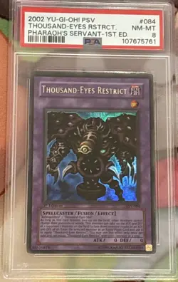 2002 Thousand-Eyes Restrict PSV-084 Ultra Rare 1st Edition Yu-Gi-Oh PSA 8 - Image 1