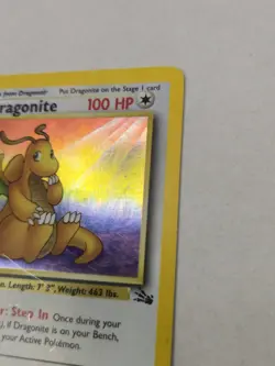 Pokemon TCG 1999 Fossil Dragonite Holo Rare Card Unlimited #4/62 Vintage - Image 3