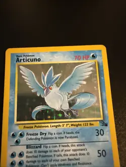 Articuno 2/62 Holo MP Fossil Unlimited Pokemon TCG Card Vintage 1999 - Image 2