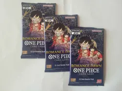 LOT OF 3x - ENGLISH One Piece Card Game OP-01 Booster Packs - Romance Dawn - Image 1