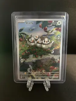 Starly 221/198 AR Scarlet & Violet Illustration Rare NM 2023 Pokemon TCG Card - Image 1