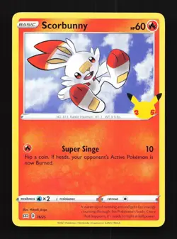 Scorbunny 16/25 LP McDonald's Collection 2021 English Pokemon Card TCG - Image 1