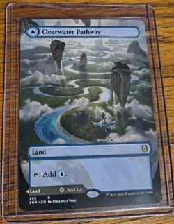 MTG Clearwater Pathway Murkwater Pathway Borderless Zendikar Rising LP X1 - Image 1