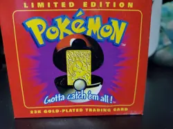 1999 Burger King Pokemon 23K Gold-Plated Jigglypuff New Sealed Poke Ball Sealed - Image 1