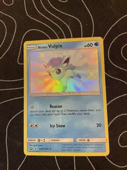 Pokemon TCG Alolan Vulpix SV8/SV94 Hidden Fates Shiny Vault Holo Rare NM - Image 1