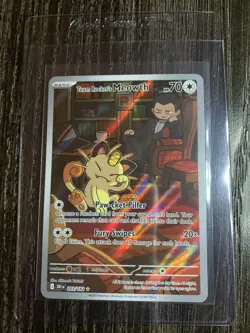 Team Rockets Meowth 203/182 SV10: Destined Rivals NM Pokemon TCG - Image 1