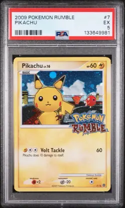 Pokemon Pikachu Rumble #7 PSA 5 2009 TCG SUPER RARE - Image 1