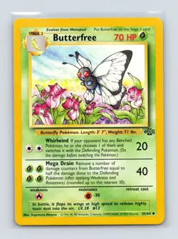 Pokemon TCG Butterfree 33/64 Jungle Unlimited MP - Image 1