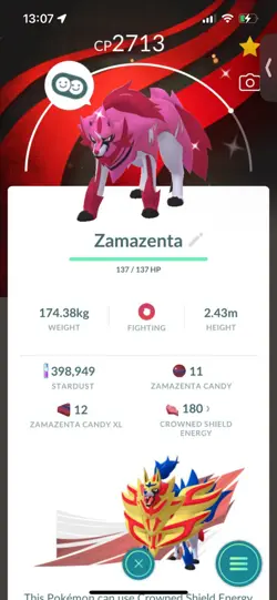 Pokemon Go (Stage 33 )Shiny Legendary Zamazenta ( background) ( 15 legends ) - Image 2