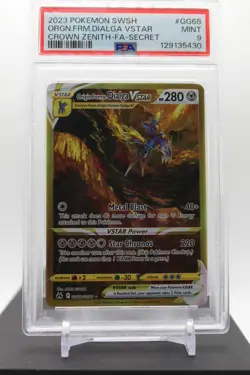 PSA 9 - Origin Forme Dialga VSTAR (Secret) GG68/GG70 - 2023 Pokemon Crown Zenith - Image 1