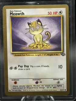 Pokemon TCG Jungle Meowth Gold Border Promo GB Black Star Promo Team Rocket 1st - Image 5