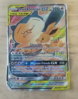 Eevee & Snorlax Gx Tag Team Pokemon 2019 Promo Sm169 - Image 1