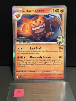 Pokemon TCG N’s Darmanitan 181 Stamped Promo - Journey Together - Image 1