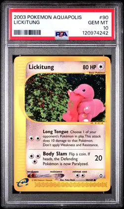 2003 POKEMON AQUAPOLIS #90 LICKITUNG PSA 10 - Image 1