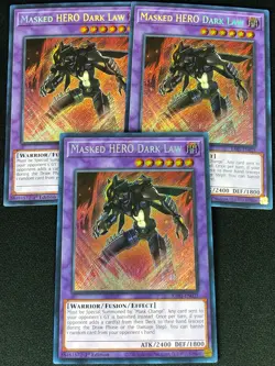 YUGIOH MASKED HERO DARK LAW RA01-EN025 1ST SECRET X3 (NM) - Image 1