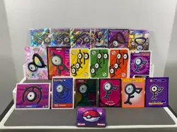 Pokemon Lot of 19 Cards and Stickers All Unown #201 Unown Only Pokemon Lot - Image 1
