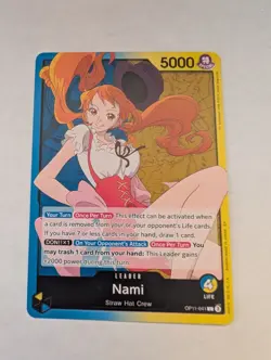 Nami OP11-041 NM A Fist of Divine Speed One Piece Leader Card CCG - Image 1