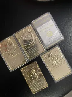 Set Of 5 23K Gold Plated Pokemon Card Vtg 1999 Burger King - Image 5