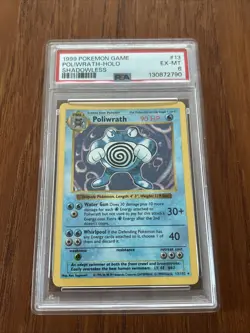 Poliwrath Holo Rare Pokemon TCG Card 13/102 Base Set Shadowless Psa 6 - Image 1