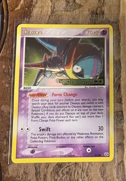 2005 Pokemon Deoxys 2/106 Reverse Holo Rare EX stamped Emerald Card - Image 1
