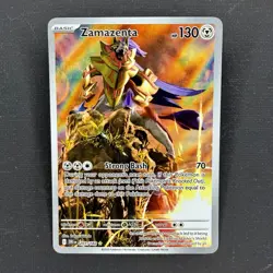Pokemon TCG Card Zamazenta 201/182 Destined Rivals Illustration Rare Holo - NM - Image 1