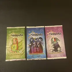 Three Neopets Trading Card Game TCG 8-Card Booster Packs Wizards of the Coast - Image 1