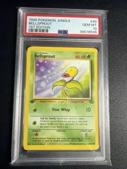 1999 Pokemon Jungle Bellsprout #49 First Edition PSA 10 Gem Mint - Image 1