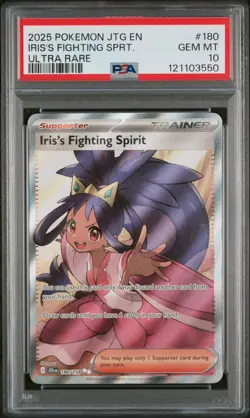 2025 Pokemon SV Journey Together JTG EN Iris's Fighting Spirit #180/159 PSA 10 - Image 1