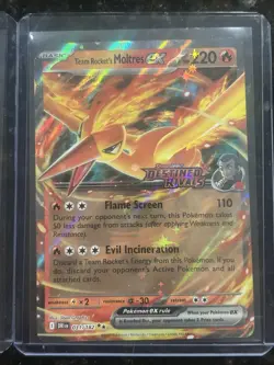 Team Rocket Destined Rivals Moltres UPC Stamped All 3 Pokemon Promo Cards - Image 4