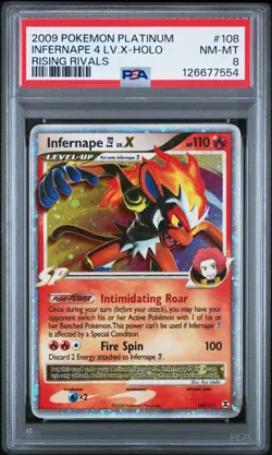 2009 POKEMON PLATINUM RISING RIVALS #108 INFERNAPE 4 LV.X-HOLO PSA 8 - Image 1