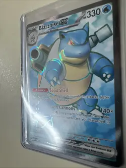 Blastoise EX Pokemon 184/165 Double Rare Full Art 2023 Holographic Raw - Image 2