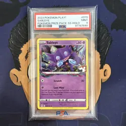 PSA 9 MINT 2023 Pokemon Play! Prize Pack Series 3 SABLEYE #070 Holo - Image 2