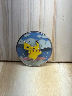 Pokemon Celebrations 25th Anniversary Flying & Surfing Pikachu Enamel Pin - Image 1