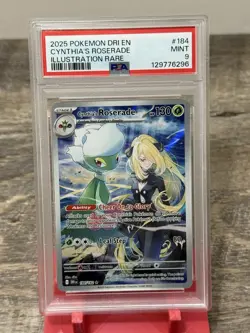 2025 POKEMON DRI EN-DESTINED RIVALS ILLUSTRATION RARE CYNTHIA'S ROSERADE PSA 9 - Image 1