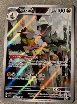 Pokemon TCG Fraxure Shrouded Fable Illustration Rare Card 077/064 - Image 1